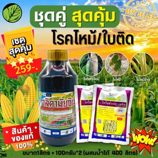 🌽 ชุดสุดคุ้ม (วาลิดามัยซิน1ลิตร+ซิมฟาร์เน็ต70) 100กรัม*2ซอง ป้องกันและกำจัดโรคพืช โรคไหม้ ใบติด