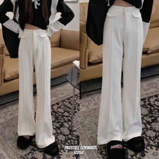 🇰🇷New🇰🇷  Korea highwaist trousers  มาใหม่เลยค้า กับกางเกงเอวสูง ทรงสวยมากกก สีขาวคุณหนูสุด