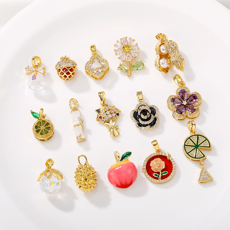 จี้ diy 18K พืช ดอกไม้ ผลไม้
