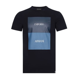 Tee เสื้อสีขาว Emporio Armani EA Armani เสื้อยืดคอกลม แขนสั้น ผ้าฝ้าย สําหรับผู้ชาย 3Z1T67 1JPRZ^=.