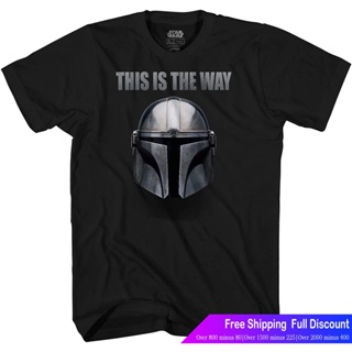 เสื้อยืดแฟชั่น ดิสนีย์เสื้อยืดลำลอง Star Wars The Mandalorian This Is The Way T-Shirt Disney Team