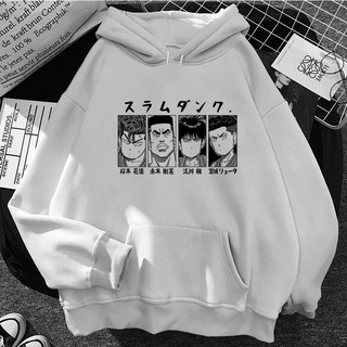 เสื้อกันหนาว มีฮู้ด พิมพ์ลายกราฟฟิค Slam Dunk สไตล์ฮิปฮอป สําหรับผู้ชาย