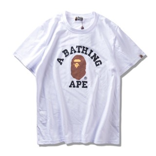 เสื้อคนอ้วน เสื้อคนอ้วนผญ ลายน่ารัก ▣☃Japan Genuine BAPE Tide brand COLLEGE TEE Cotton T-shirt Tee