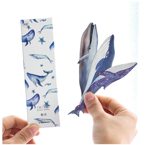 30 ชิ้น/แพ็ค Creative Big Miracle Whale กระดาษปลาบุ๊คมาร์คเครื่องเขียน Bookmarks ผู้ถือหนังสือข้อความการ์ดอุปกรณ์การเรียน Papelar