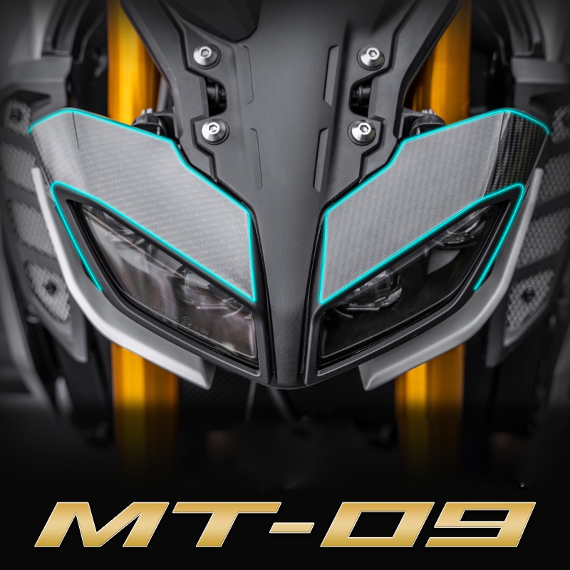 MT09 Motorcycle Carbon Fiber Headlight Decoration Sticker Headlamp Decals for yamaha mt09 MT 09 MT-0