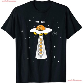 Gudetama Spaced Out Tee Shirt ริลักกูมะ เสื้อยืดผู้หญิง เสื้อยืดผู้ชาย เสื้อยืดคอกลม เสื้อยืดพิมพ์ลาย