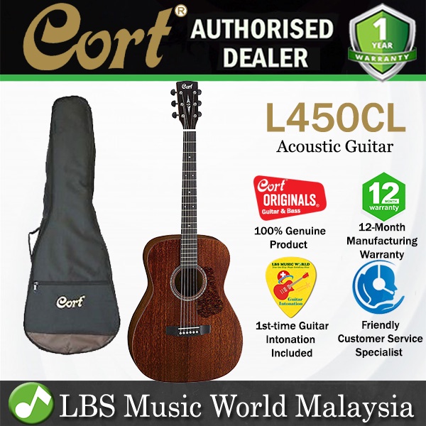 Cort L450CL Concert Solid Mahogany Acoustic Guitar พร้อมปิ๊กอัพ (L450 CL)