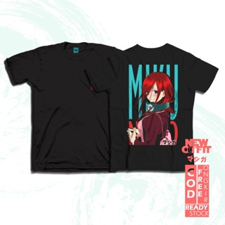 Tee ชุดใหม่. เสื้อยืด พิมพ์ลายการ์ตูนอนิเมะ Miku NAKANO 5 TOUBUN NO HANAYOME ราคาถูก สไตล์ญี่ปุ่น