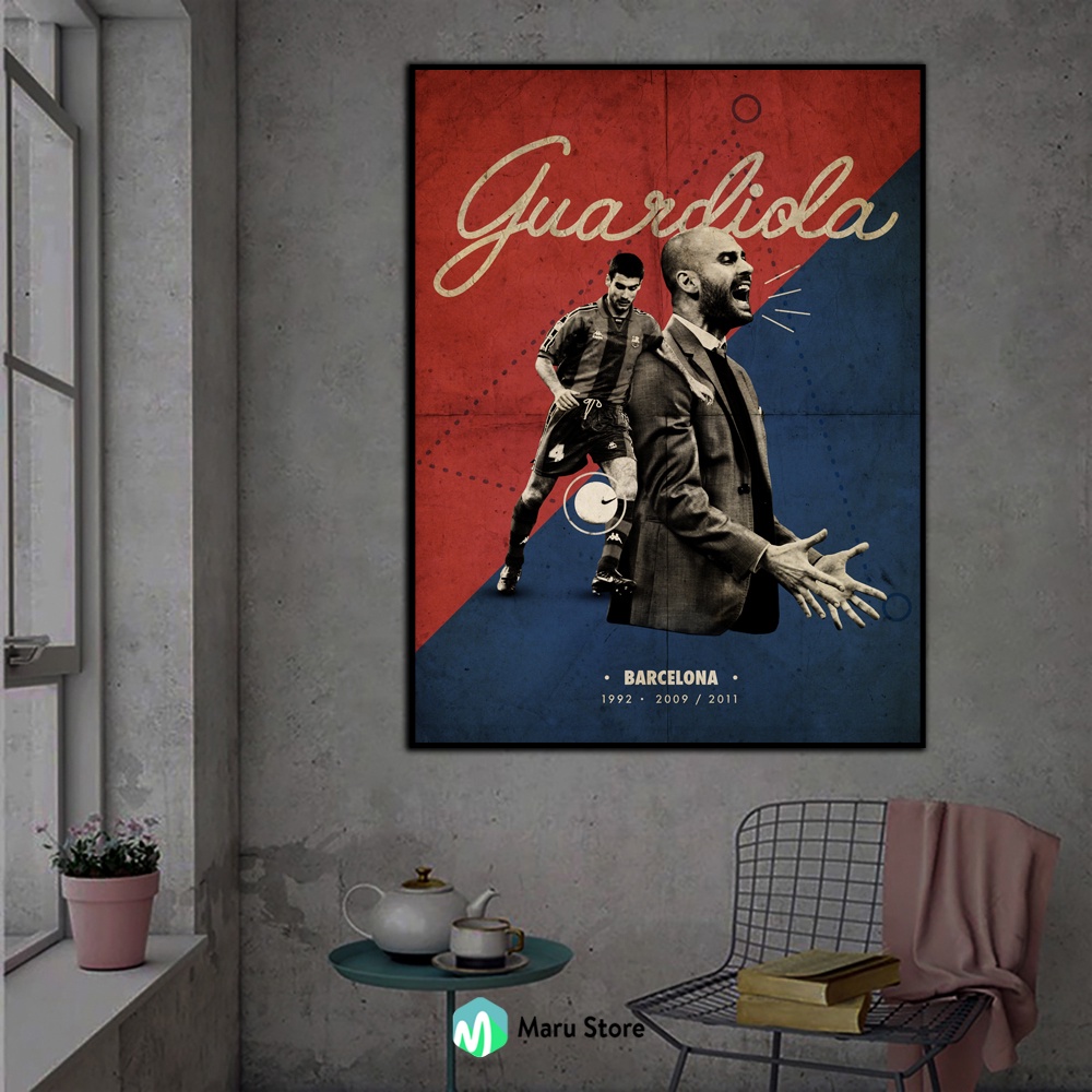 Pep Guardiola ภาพวาดผ้าใบแขวนผนังสําหรับตกแต่งร้านกาแฟ