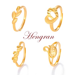 Hengran แหวนหมั้น ทอง 18k ลายดอกไม้ พร้อมกล่อง แฟชั่นเกาหลี สําหรับผู้หญิง JM02