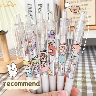 1PC Kawaii Girl Transparent Press Black Ink Gel Pen Bullet Tip 0.5mm Office Stationery School Supplies