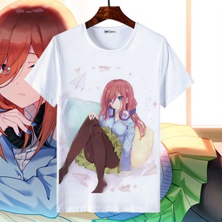 ดอกไม้เจ้าสาวห้าส่วนงานแต่งงาน Fengtaro Nakano Ichika Sanjiu การ์ตูนและอะนิเมะรอบเสื้อผ้าเสื้อยืดแขนสั้น