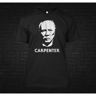 เสื้อยืดผู้ชาย90 เสื้อยืดสีขาว ผู้ชายสไตล์ Casusl ปี 2022 สวมเสื้อยืด John Carpenter r@* เสื้อคู่รัก