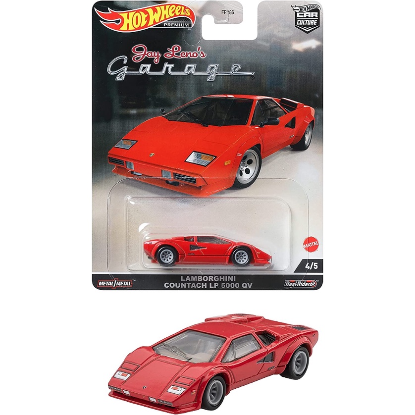 (ล้อยางพรีเมี่ยม) Hot Wheels 1/64 Car Culture Jay Leno Garage Lamborghini Countach 5000 QV