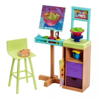 LazMallBarbie® Art Studio Furniture Set บาร์บี้ ชุดเฟอร์นิเจอร์ สตูดิโอศิลปะ (ของเล่นเด็ก, ตุ๊กตา) babyshopy