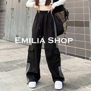 EMILIA SHOP กางเกงขายาว กางเกงเอวสูง กางเกงขายาวผู้หญิง 2022 ใหม่ ES031902