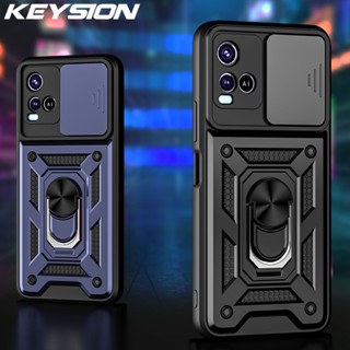 Keysion เคสโทรศัพท์มือถือ กันกระแทก พร้อมแหวนขาตั้ง ป้องกันกล้อง สําหรับ VIVO Y33S Y33T Y21 Y21S Y21T VIVO T1X