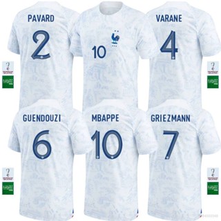 เสื้อยืด ลายทีมชาติฟุตบอล World Cup France Away SY3 22-23 Mbappe Guendouzi Varane Pavard Griezmann YS3