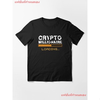 Crypto Millionaire Loading Funny Crypto Shirt Bitcoin Dogecoin Ethereum Nft Essential T-Shirt เสื้อยืดแขนสั้น overside เ