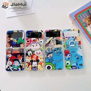 Disney Jiehui เคสโทรศัพท์มือถือ ลายการ์ตูนดิสนีย์กราฟฟิตี้ สามชิ้น แฟชั่น สําหรับ Samsung Z Flip4 Z Flip3