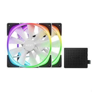 CASE FAN (พัดลมเคส) NZXT AER RGB2 140 TWIN STARTER (WHITE) (HF-2814C-DW) (#9301215458)