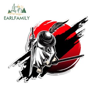 Earlfamily สติกเกอร์ ลายอนิเมะ Samurai Warrior Aquaflask Campervan สไตล์ญี่ปุ่น สําหรับติดตกแต่งรถยนต์ 13 ซม. x 10.8 ซม.