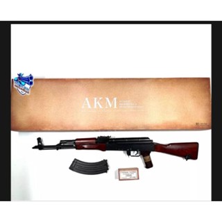 ของเล่น บีบีกัน AKM MARUI งานญี่ปุ่น บอดี้โลหะ สีดำ ABS ลายไม้ ระบบแก๊ส