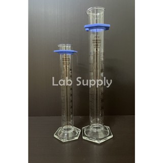 Haberg/Germany กระบอกตวงแก้ว 50 , 100 ML , Measuring Cylinder Hexa Base Class A