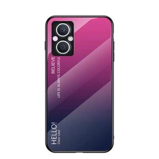 ส่งจากไทย Case OPPO Reno 7Z 5G เคสกระจกสองสี เคสเงาไล่สี ขอบนิ่ม TPU CASE เคส Oppo สีกระจกเทมเปอร์ปลอกแก้วฝาหลังกันชน