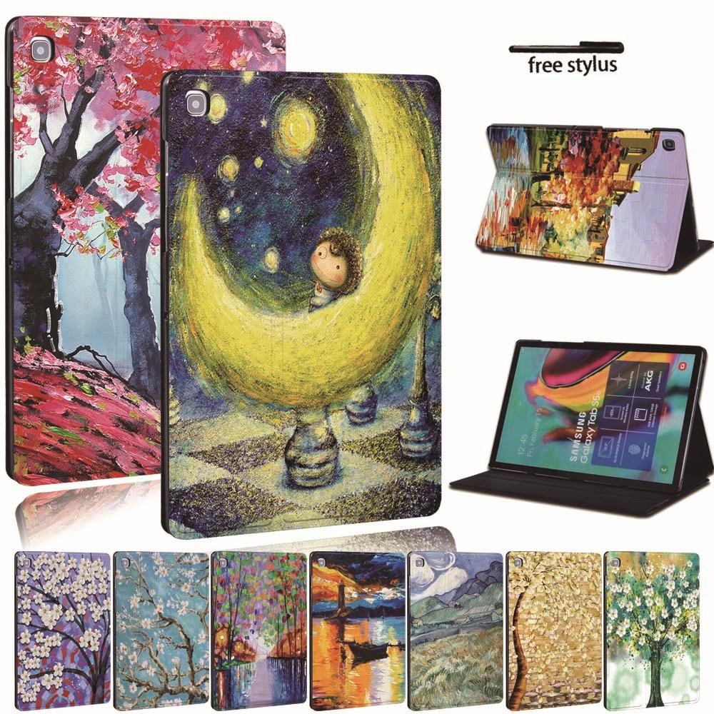 For Samsung Galaxy Tab A A6 7"10" /A7/ Tab E S5E Printed Leather Tablet Stand Folio Cover-Ultra-thin