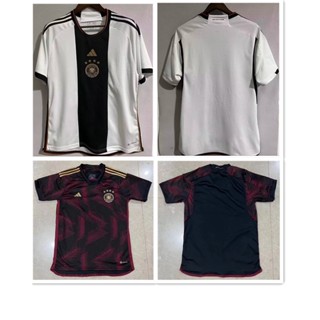 เสื้อกีฬาแขนสั้น ลายทีมชาติฟุตบอลชั้นนํา German Home Away World Cup 2223 ชุดเหย้า และกางเกงขาสั้น