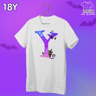 ลายตัวอักษรรุ่น Magic Cat เสื้อขาว ( Y Z )