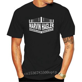 เสื้อคู่รัก เสื้อคู่วินเทจ เสื้อยืด ลาย MARVIN HAGLER 1 เสื้อโอเวอร์ไซ เสื้อสาวอวบ เสื้อยืดสีขาว Tee