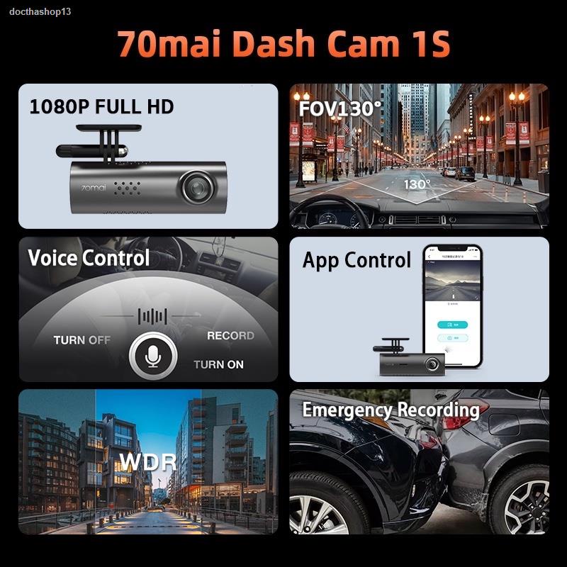 ส่งตรงจากกรุงเทพ[ศูนย์ไทย][รับ500c. 10CCBSEP4] 70mai Dash Cam 1S Car Camera  กล้องติดรถยนต์ พร้อมสั่งการด้วยเสียง