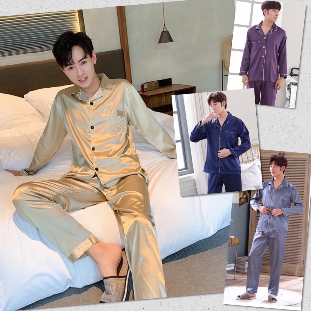 ชุดนอนผ้าซาติน จั้มโบ้ ขนาดใหญ่ แขนยาว ขายาว ชุดนอนผู้ชาย ชุดนอนผู้หญิง ชุดนอนคนอ้วน ผ้าเกรดดี พรีเมี่ยม ใส่สบาย หรูหรา