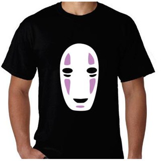 เสื้อยืดแฟชั่น เสื้อยืดสีขาวผู้ชาย New เสื้อยืด Spirited Away ไม่มีใบหน้า 2-SA39 sale เสื้อยืดสีพื้น