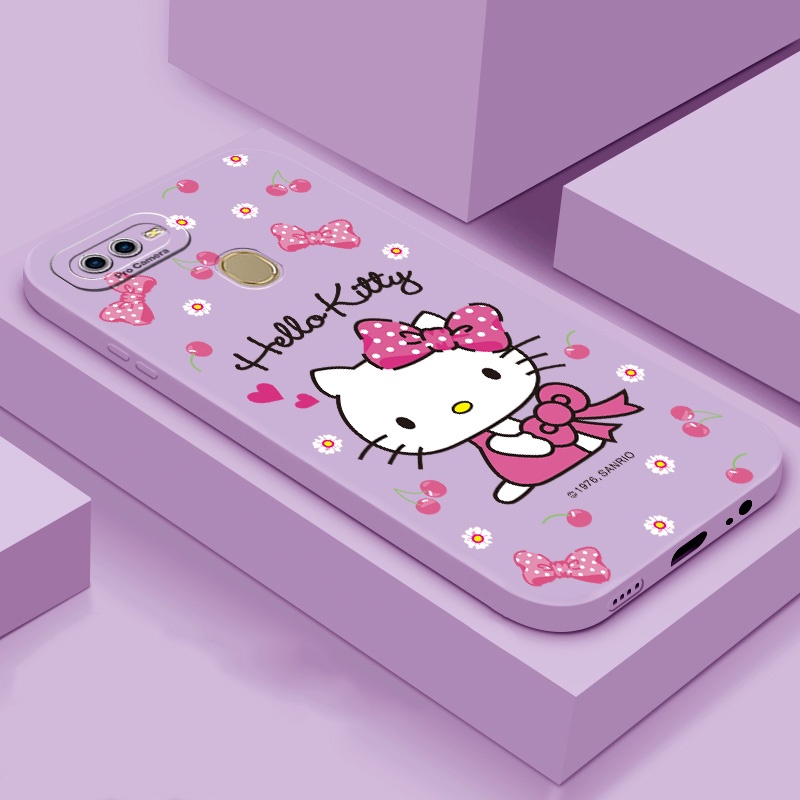 Hello Kitty Casing OPPO CPH1909 Cph2083 CPH1920 CPH1803 CPH1853 CPH1823 Angel Eye Soft Casing Silicone Square Phone Case Camera Full Coverageกันกระแทกฝาหลัง