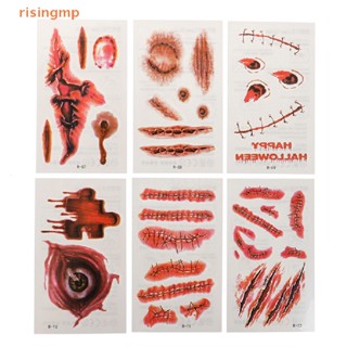 [risingmp] สติกเกอร์รอยสักชั่วคราว ลายแวมไพร์ เลือด รอยแผลเป็น คอสเพลย์ฮาโลวีน 30 แผ่น