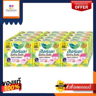 ผ้าอนามัย ลอรีเอะ ซอฟท์&amp;เซฟ สลิม ไม่มีปีก ยกแพ็ค 60ชิ้น (แพ็คละ 12ห่อ ห่อละ 5ชิ้น) สำหรับกลางวัน Laurier Slim DAY