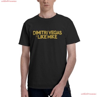 แฟชั่นที่กำหนดเอง เสื้อยืดชาย DJ Disc Jockey ดีเจ ดนตรี BEST TO BUY - Dimitri Vegas And Like Mike Logos Tee Shirts Mens