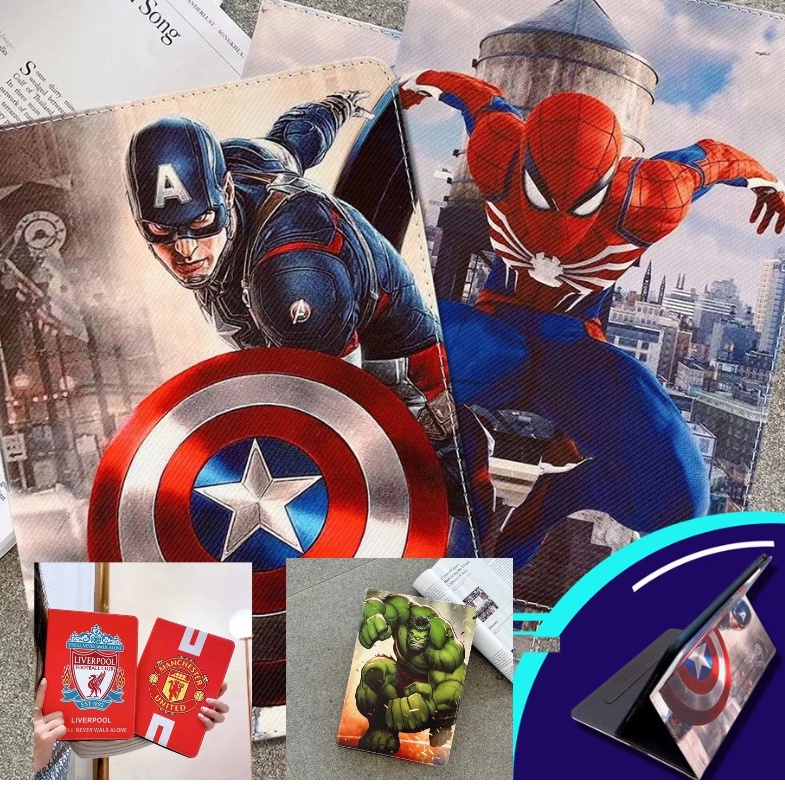 เคสไอแพด ลายการ์ตูน ฮีโร่ ทีมฟุตบอล ใส่ปากกาได้ Mini 1 2 3 4 5 / Pro 9.7 Air1 Air2 /Pro 10.5 Air3 / Gen 7 8 9 10.2
