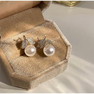 leaf pearl - morning.earrings