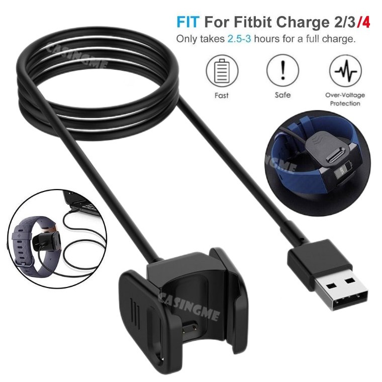 Fitbit Charge 4 3 2 ที่ชาร์จ USB สําหรับ Fitbit Charge4 Charge3 Charge2 FitbitCharge4 Smart Watch สายชาร์จ อุปกรณ์เสริมสมาร์ทวอทช์ สายรัดข้อมือ อะแดปเตอร์ Fitbit Charge 4 3