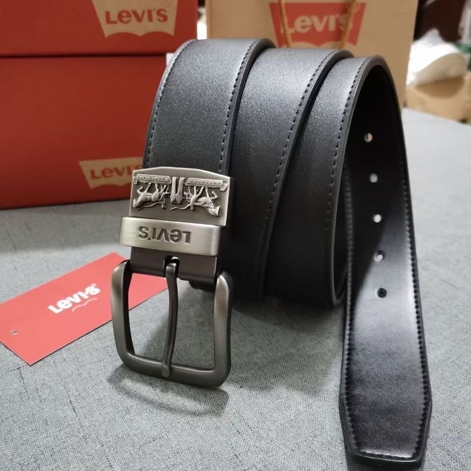เข็มขัดลีวายส์ ลีวาย Levi's belt หมุนหัวเข็มขัดได้ใส่ได้สองด้าน เข็มขัดหนังแท้ Leather Belt เข็มขัดผช LV8