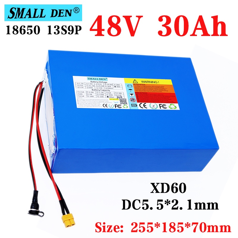 48V battery 30Ah 18650 13S9P lithium battery pack built-in 30A BMS 48V 30Ah electric bike scooter mo