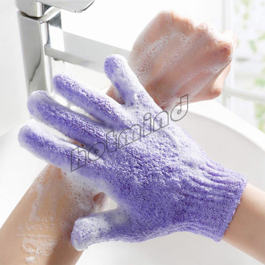 HD ถุงมืออาบน้ำ ถุงมือขัดผิวอาบน้ำ ขจัดเซลล์ผิวเก่า พร้อมส่ง Glove-style bath towel