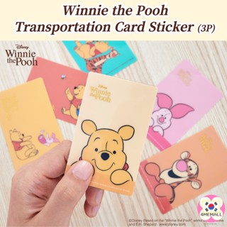 [Daiso Korea] Disney Winnie the Pooh transportation card sticker 3P, diary decoration, photo card decoration
