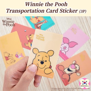 [Daiso Korea] Disney Winnie the Pooh transportation card sticker 3P, diary decoration, photo card decoration