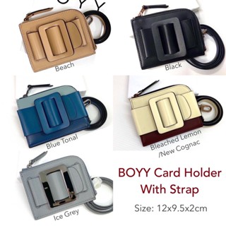 **สอบถาม Stockก่อนกดสั่ง** Boyy Card Case with strap bag กระเป๋า บอย ใส่บัตรห้อยคอได้ คล้องคอ ของแท้ มีหลายสี กระเป๋าบอย