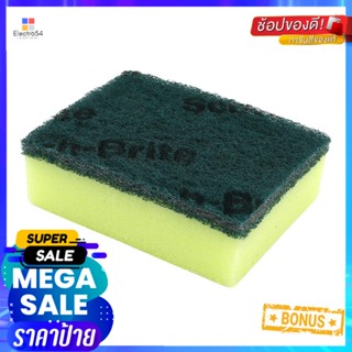 ฟองน้ำพร้อมใยขัด พลังx3 SCOTCH-BRITE 3x4นิ้วSCOURER SPONGE POWERx3 SCOTCH-BRITE 3X4"